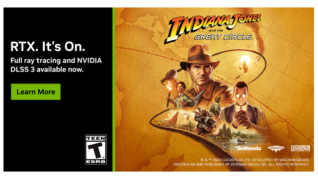 “夺宝奇兵：古老之圈 (Indiana Jones and the Great Circle)”现已发布，并支持全景光线追踪和 DLSS 3